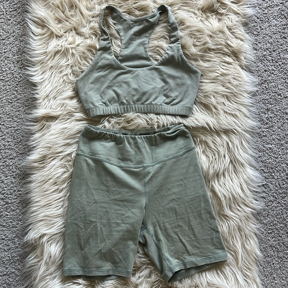 Organic Stretch Biker Shorts + Bra Set